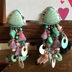 Whimsical Hand Made Clip-On Earrings NWOT